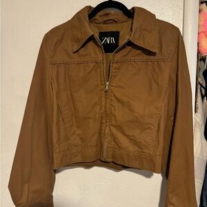 Zara Brown Bomber Jacket